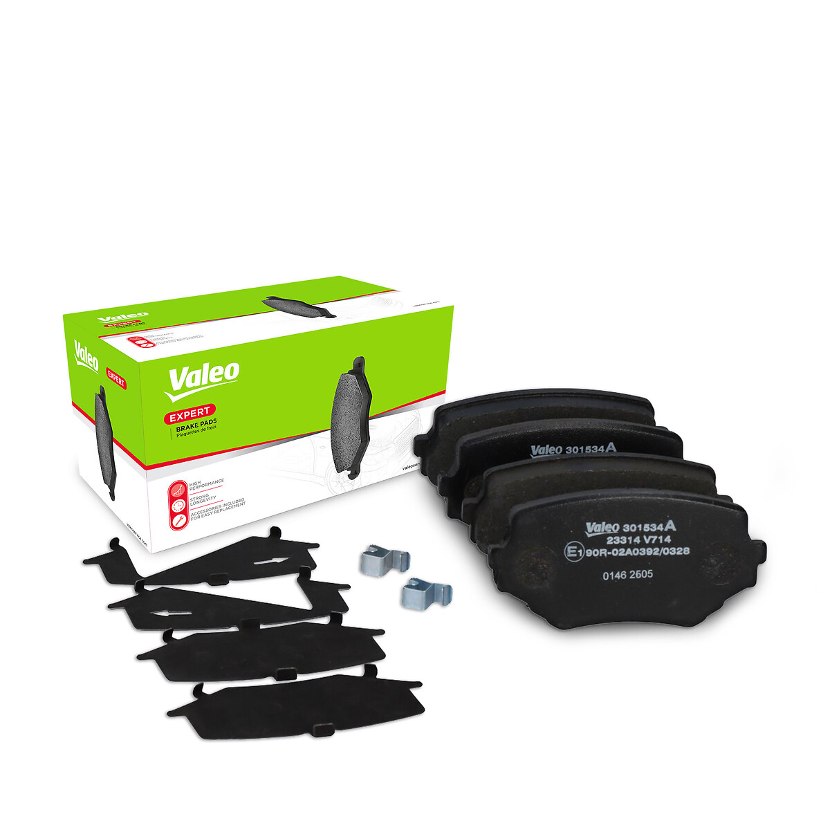 Jeu de 4 plaquettes de frein VALEO ref. 301534A